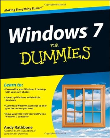 windows 7 for dummies 1st edition andy rathbone b00cnl230o