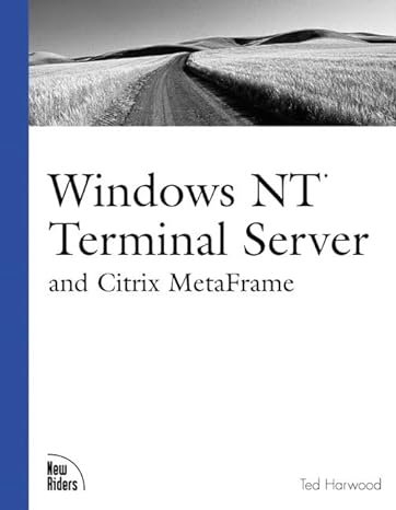 windows nt terminal server and citrix metaframe 1st edition ted harwood 1562059440, 978-1562059446
