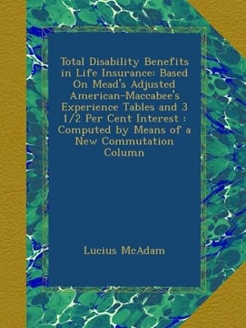 total disability benefits in life insurance based on mead s adjusted american maccabee s experience tables