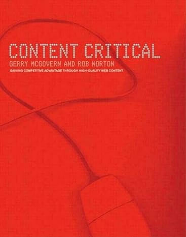 content critical gerry mcgovern and rob norton 1st edition gerry mcgovern ,rob norton 027365604x,