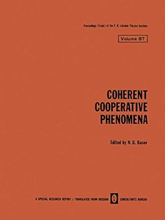 coherent cooperative phenomena 1st edition n g basov 030610945x, 978-0306109454
