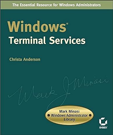 windows terminal services 1st edition christa anderson 0782128955, 978-0782128956