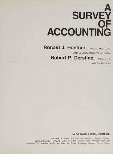 survey of accounting 1st edition robert p. derstine, ronald j. h?fner 9780070308220, 0070308225
