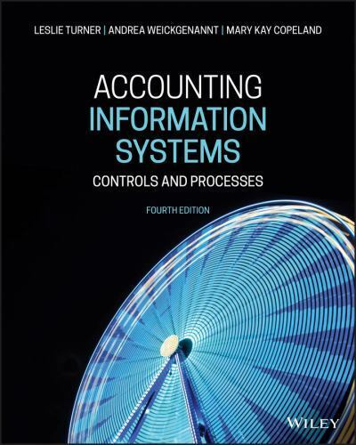 accounting information systems controls and processes 4th edition andrea b. weickgenannt, leslie turner, mary