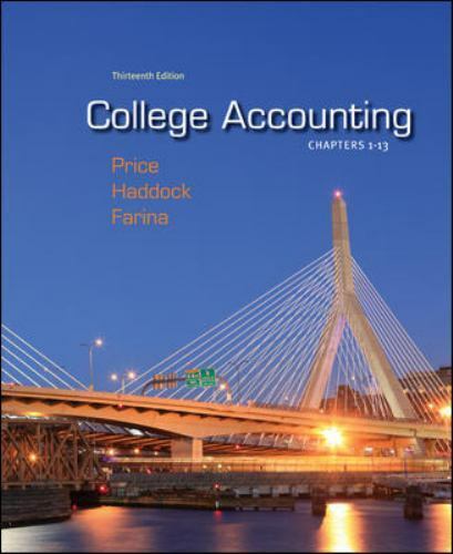 college accounting 13th edition john price, michael farina, m. david haddock 9780077504038, 0077504038