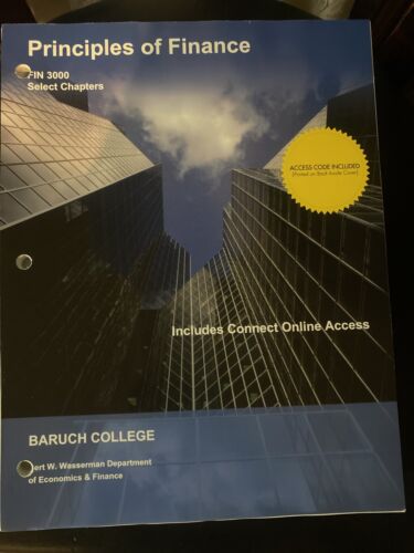principles of finance 1st edition baruch college 1260301184