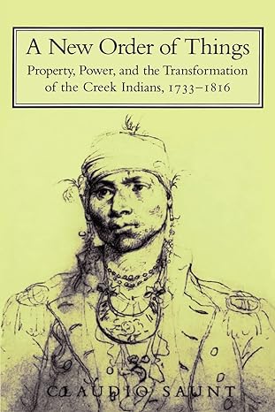 a new order of things property power and the transformation of the creek indians 1733-1816 1st edition