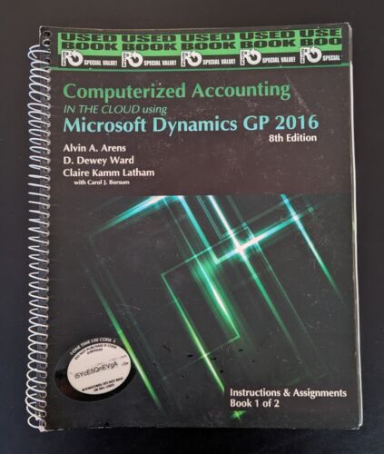computerized accounting in the cloud using microsoft dynamics gp 2016 8th edition claire kamm latham, d.