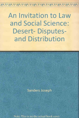 an invitation to law and social science desert disputes and distribution 1st edition richard o lempert