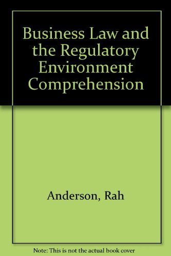 business law and the regulatory environment comprehension 16th edition ronald a anderson , david p twomey