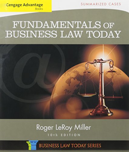 fundamentals of business law today 10th edition roger leroy miller 1305787897, 9781305787896