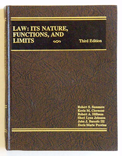 law its nature functions and limits 3rd edition robert s summers 0314935193, 9780314935199