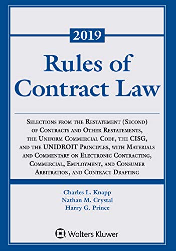 rules of contract law 2019th edition charles l knapp knapp , nathan m crystal , harry g prince 1454894520,