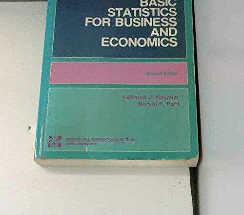 basic statistics for business and economics 2nd edition leonard j kazmier 007033448x, 9780070334489