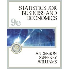 statistics for business and economics 9th edition david r anderson, dennis j sweeney , thomas a williams