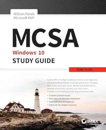 mcsa windows 10 study guide exam 70-697 1st edition william panek 111925230x, 978-1119252306