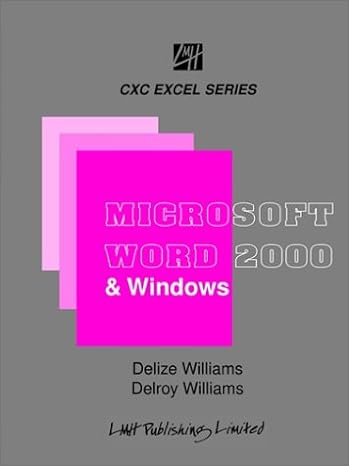 cxc excel series microsoft word 2000 and windows 1st edition delize williams ,delroy williams 9766102880,