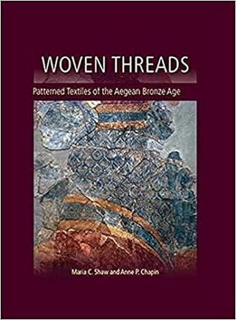 woven threads patterned textiles of the aegean bronze age 1st edition maria c. shaw, anne p. chapin