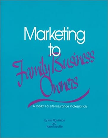 marketing to the family business owners a toolkit for life insurance professionals 1st. edition russ alan