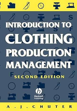 introduction to clothing production management 2nd edition a. j. chuter 0632039396, 978-0632039395