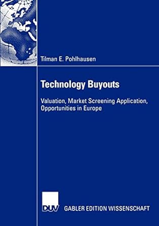 technology buyouts valuation market screening application opportunities in europe 1st edition tilmann