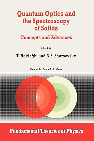 quantum optics and the spectroscopy of solids concepts and advances 1st edition t hakiogammalu ,alexander s