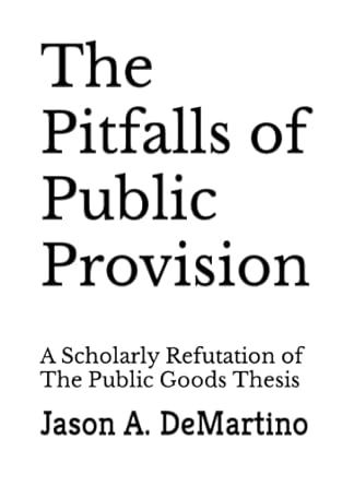 the pitfalls of public provision a scholarly refutation of the public goods thesis 1st edition jason a.