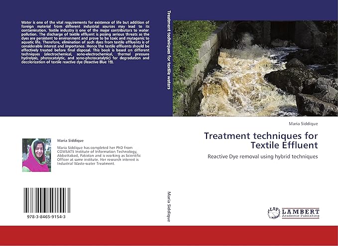 treatment techniques for textile effluent reactive dye removal using hybrid techniques 1st edition maria