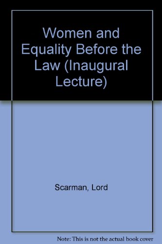 women and equality before the law 1st edition lord scarman 0900145218, 9780900145216