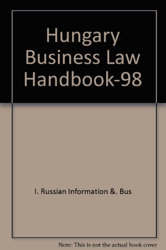 hungary business law handbook 98 1st edition russian information &. bus, i. 1577518047, 9781577518044