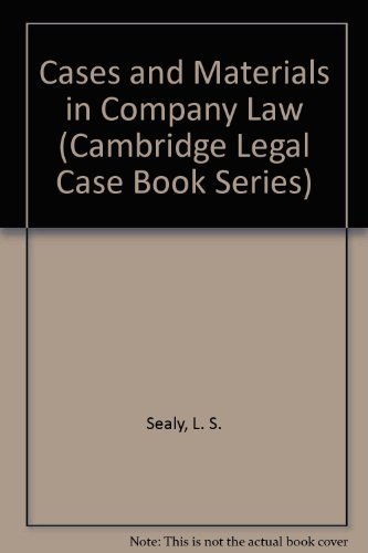 cases and materials in company law 1st edition l s sealy 0521081173, 9780521081177