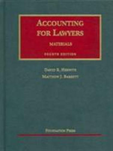 accounting for lawyers 1st edition david r. herwitz, matthew j. barrett 1599410397, 9781599410395