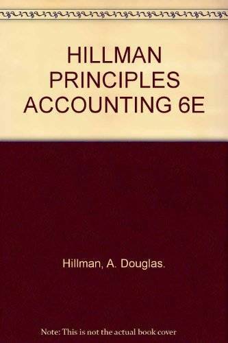 hill man principles of accounting 6th edition hillman 9780155712140, 0155712144