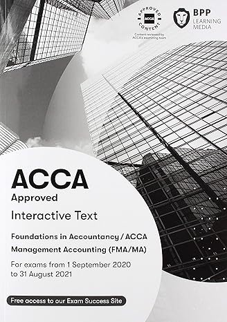 foundations in accountancy acca management accounting fma ma 1st edition bpp learning media 1509729453,