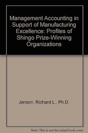 management accounting in support of manufacturing excellence profiles of shingo prize winning organizations