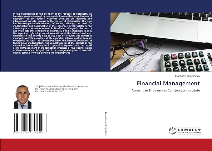financial management namangan engineering construction institute 1st edition ikromiddin sirojiddinov