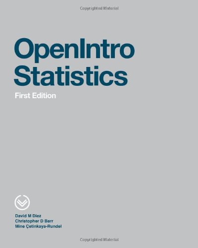 openintro statistics first edition 1st edition david m diez 1461062616, 9781461062615