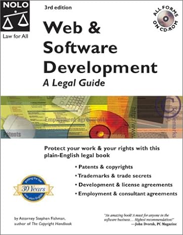 web and software development a legal guide 3rd edition stephen fishman 0873376455, 978-0873376457