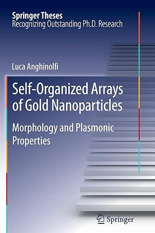 self organized arrays of gold nanoparticles morphology and plasmonic properties 2012th edition luca