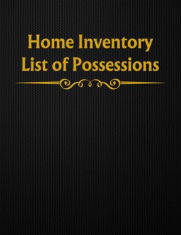 home inventory list of possessions record book for homeowner or renter to list possessions in the house by