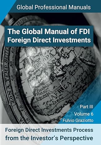 the global manual of fdi foreign direct investments volume 6 fdi process from the investor s perspective part