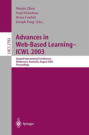 web based learning icwl 2003 second international conference melbourne australia august 2003 proceedings 1st