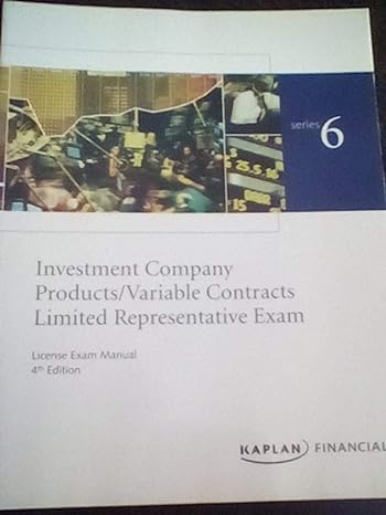 series 6 investment company products/variable contracts limited representative exam license exam manual 3rd