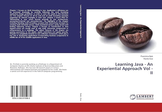 learning java an experiential approach vol ii 1st edition poornima naik ,kavita oza 3330015985, 978-3330015982