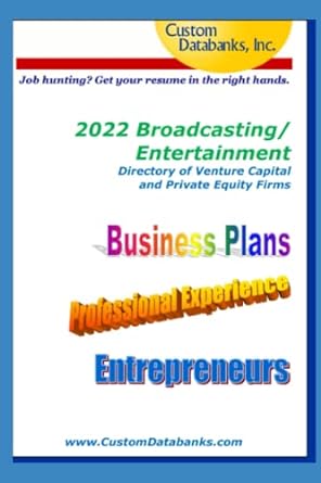 2022 broadcasting/entertainment directory of venture capital and private equity firms job hunting get your