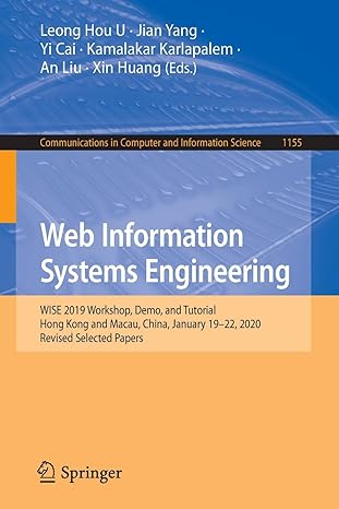 communications in computer and information science web information systems engineering wise 2019 workshop