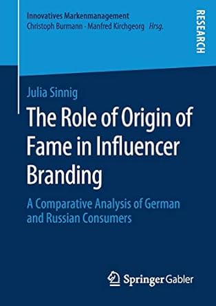 the role of origin of fame in influencer branding a comparative analysis of german and russian consumers 1st