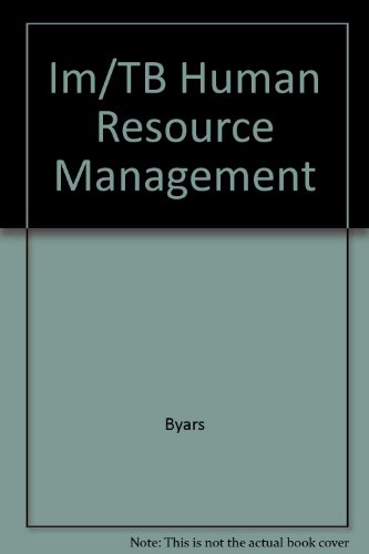 im/tb human resource management 5th edition byars 0256252076, 9780256252071