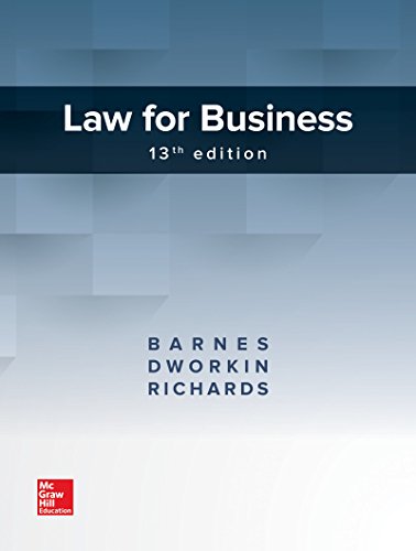 law for business 13th edition barnes, a. james, dworkin, terry m., richards, eric 1260124525, 9781260124521