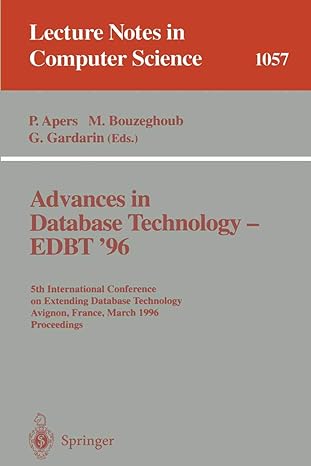 lecture notes in computer science 1057 advances in database technology edbt 96 5th international conference